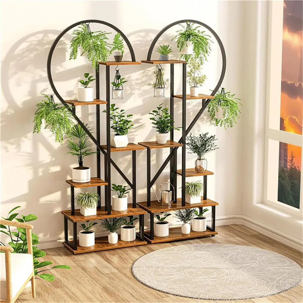 Wisfor 6 Tier Plant Display Rack Heart Shaped Grow Lights