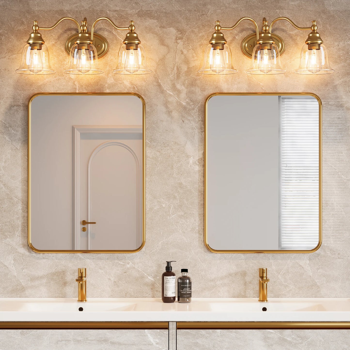 Tribesigns 3 Light Vanity Bath Light Fixture With Glass Shades