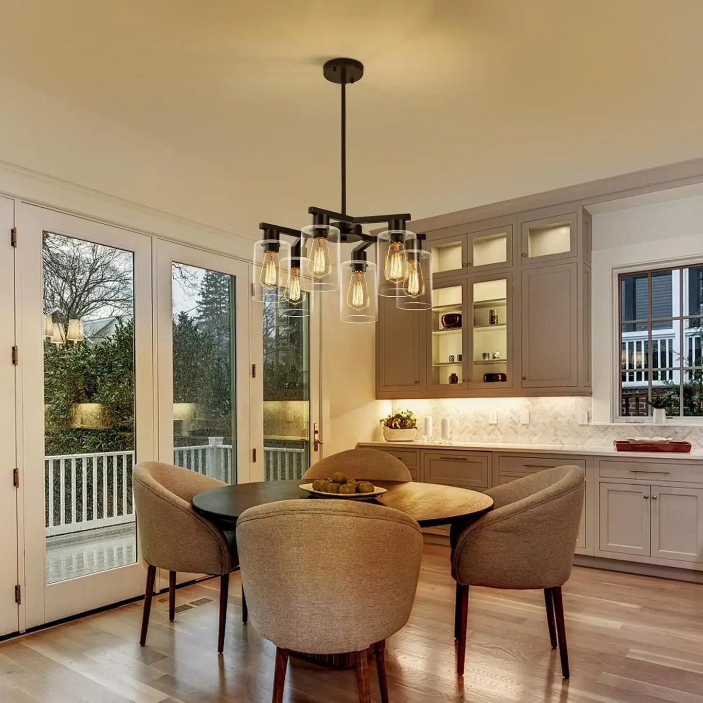 6-Light Modern Farmhouse Chandelier For Dining Room