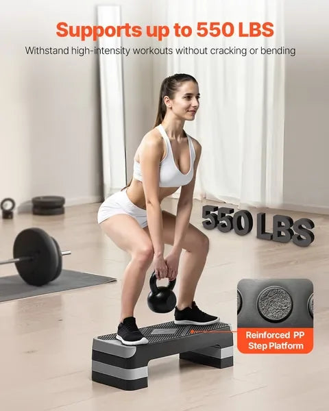 AeroExercise Step Platform Adjustable Non Slip Home Gym Cardio Trainer