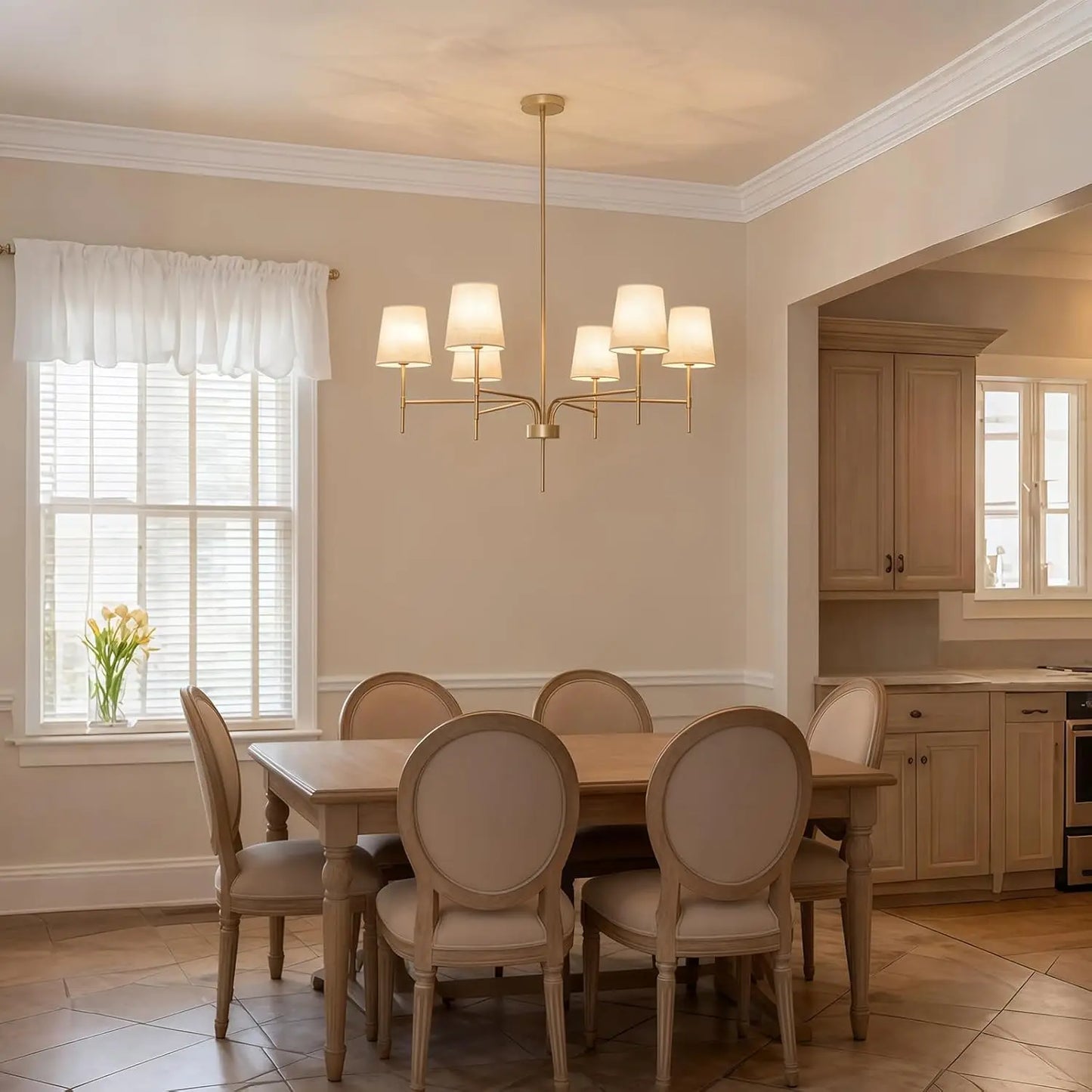 Antique Look Six Light Dining Room Chandelier