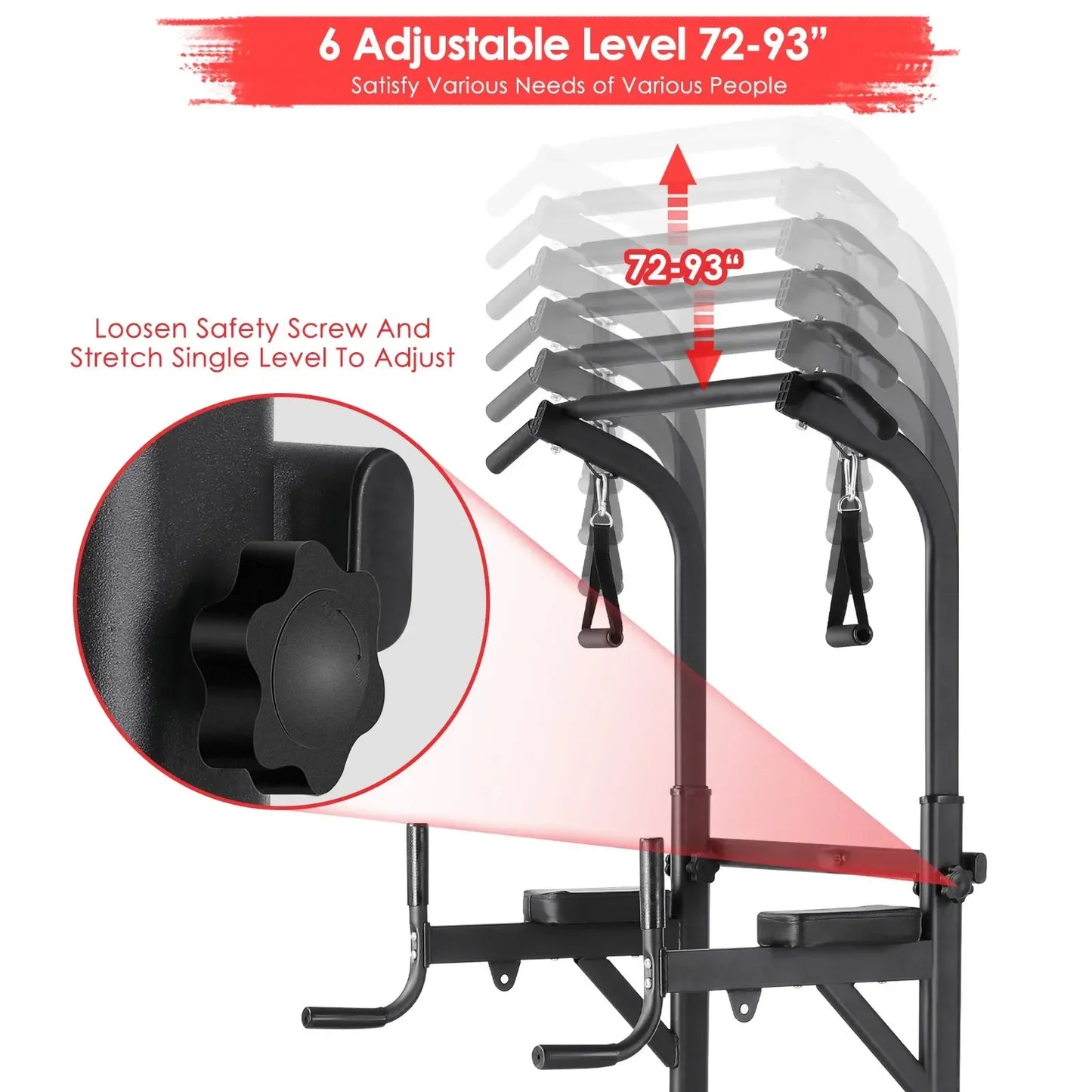 Homfa Foldable Power Tower And Adjustable Workout Bench System