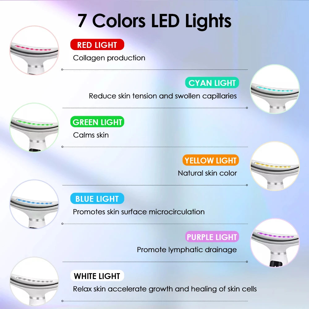 Hailicare 7 Colors LED Face Neck Beauty Device With Vibration