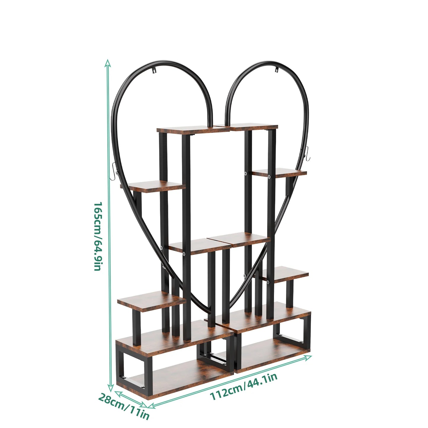 Wisfor 6 Tier Plant Display Rack Heart Shaped Grow Lights