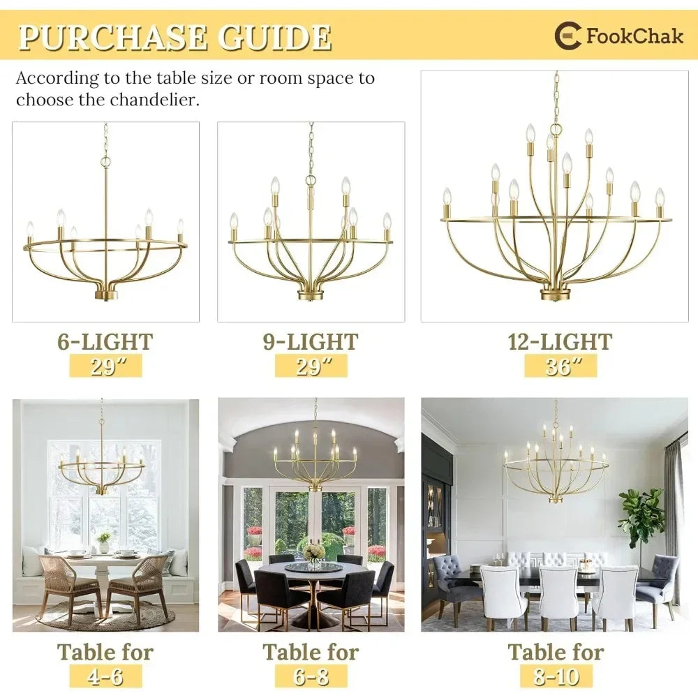 Customizable 6 Light Chandelier Fixture
