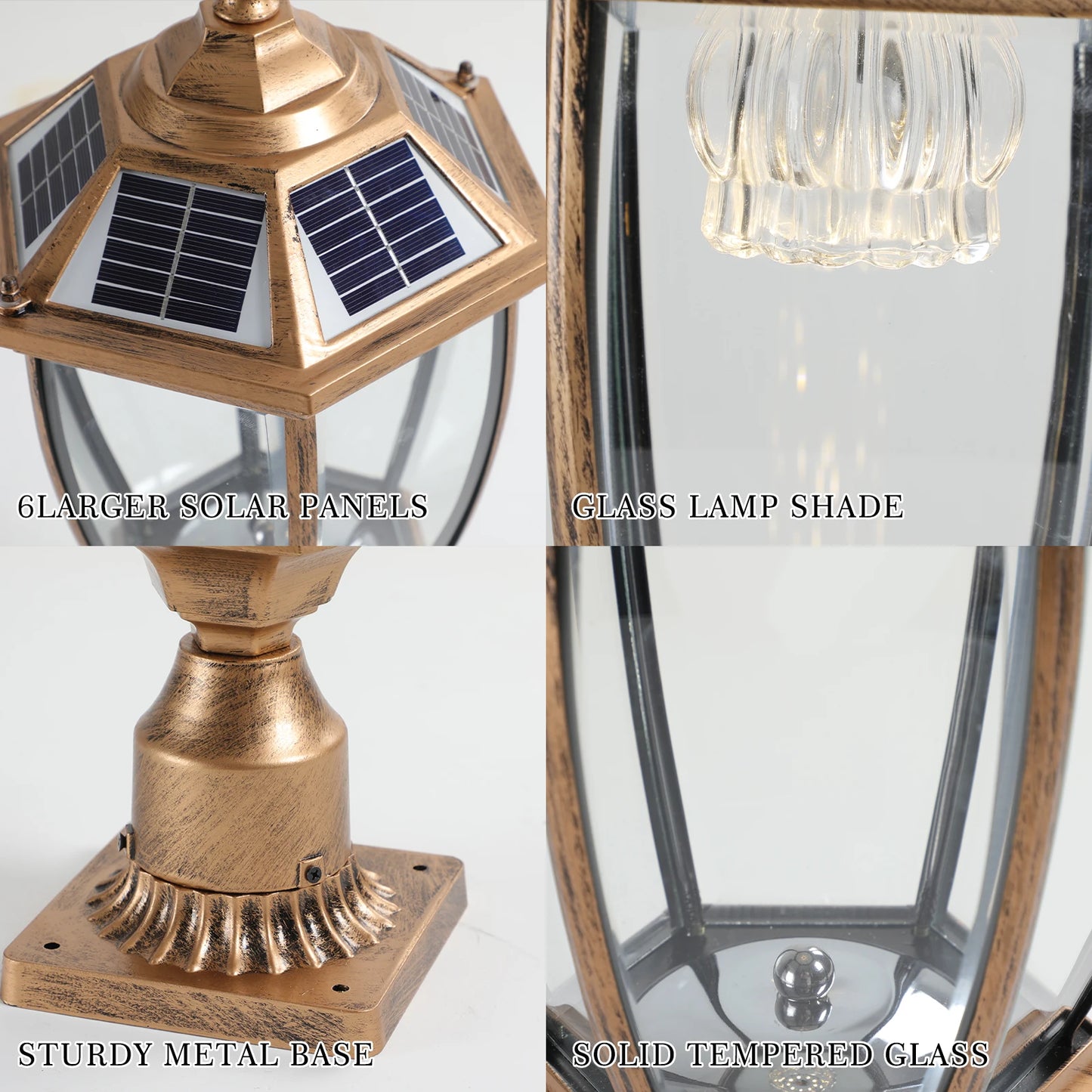 ARLGSITE Solar LED Post Light Outdoor Lamp Auto On Off