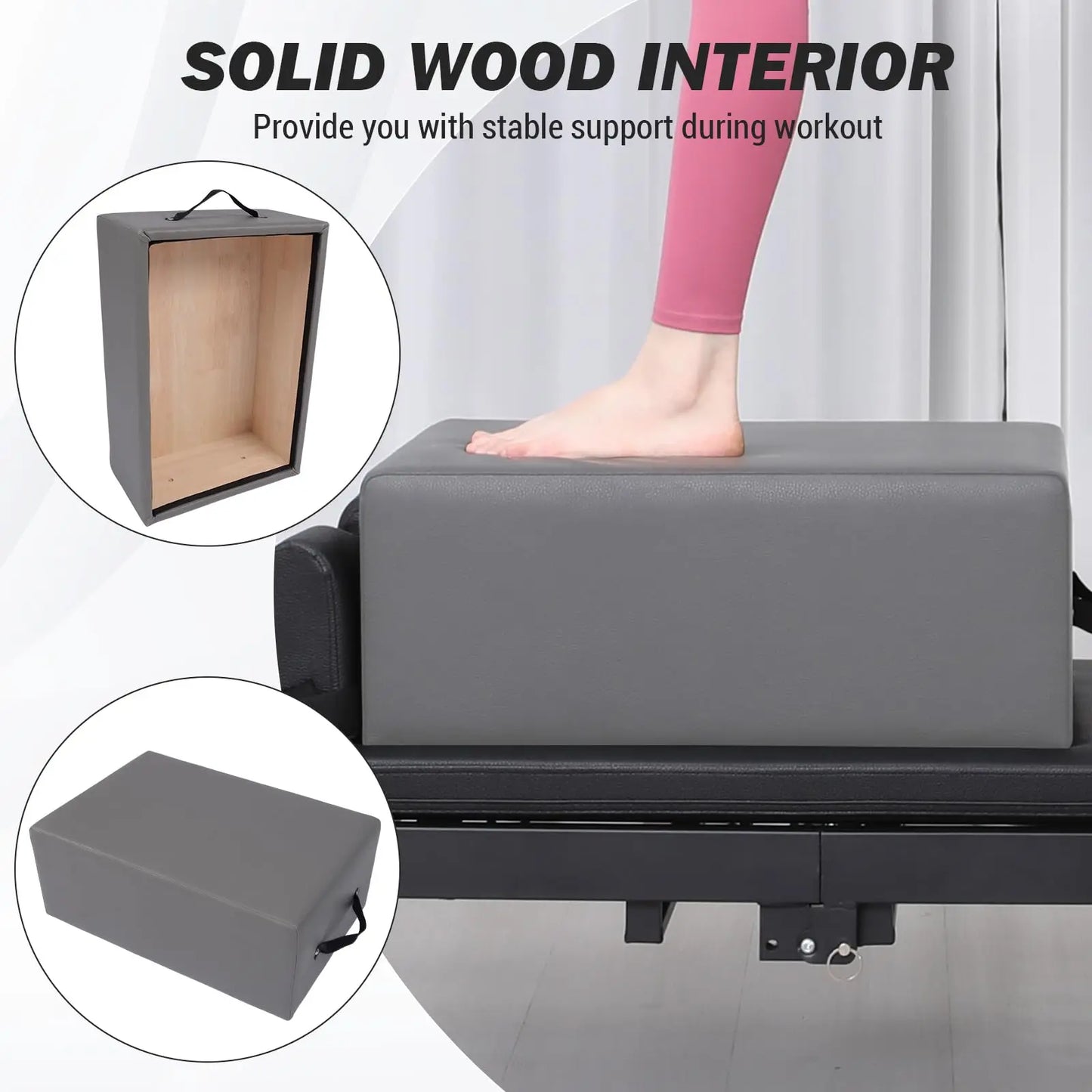 HiMISS Portable Pilates Reformer Sitting Box for Home Workout