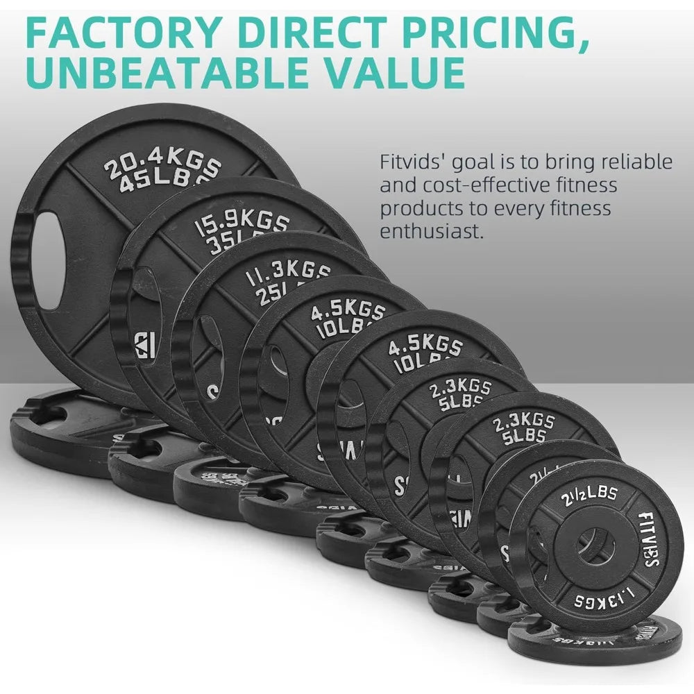 YTYIN Fitvids Cast Iron Weight Plates And Barbell Star Locks