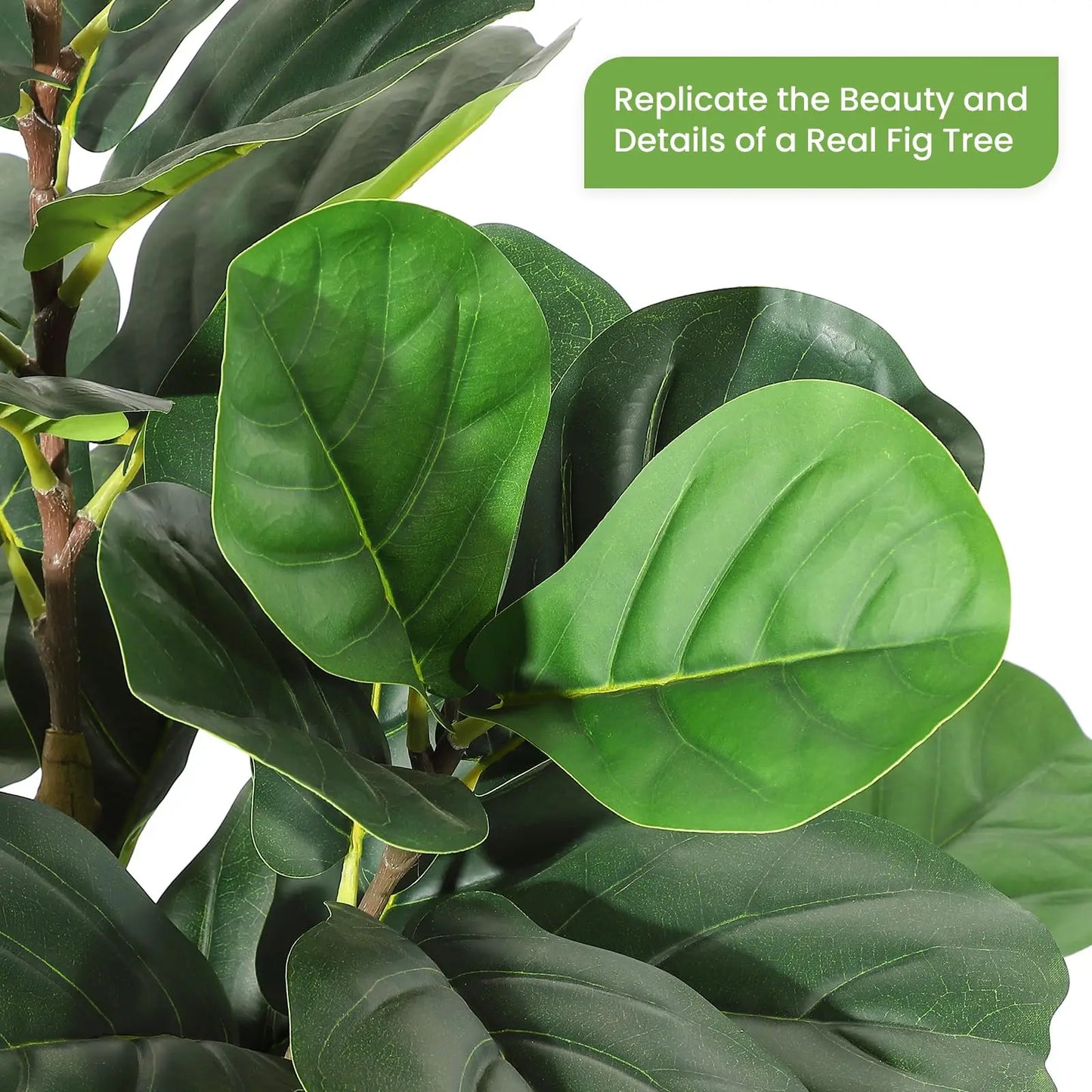 Artificial Fiddle Leaf Fig Tree With White Planter For Home Decor