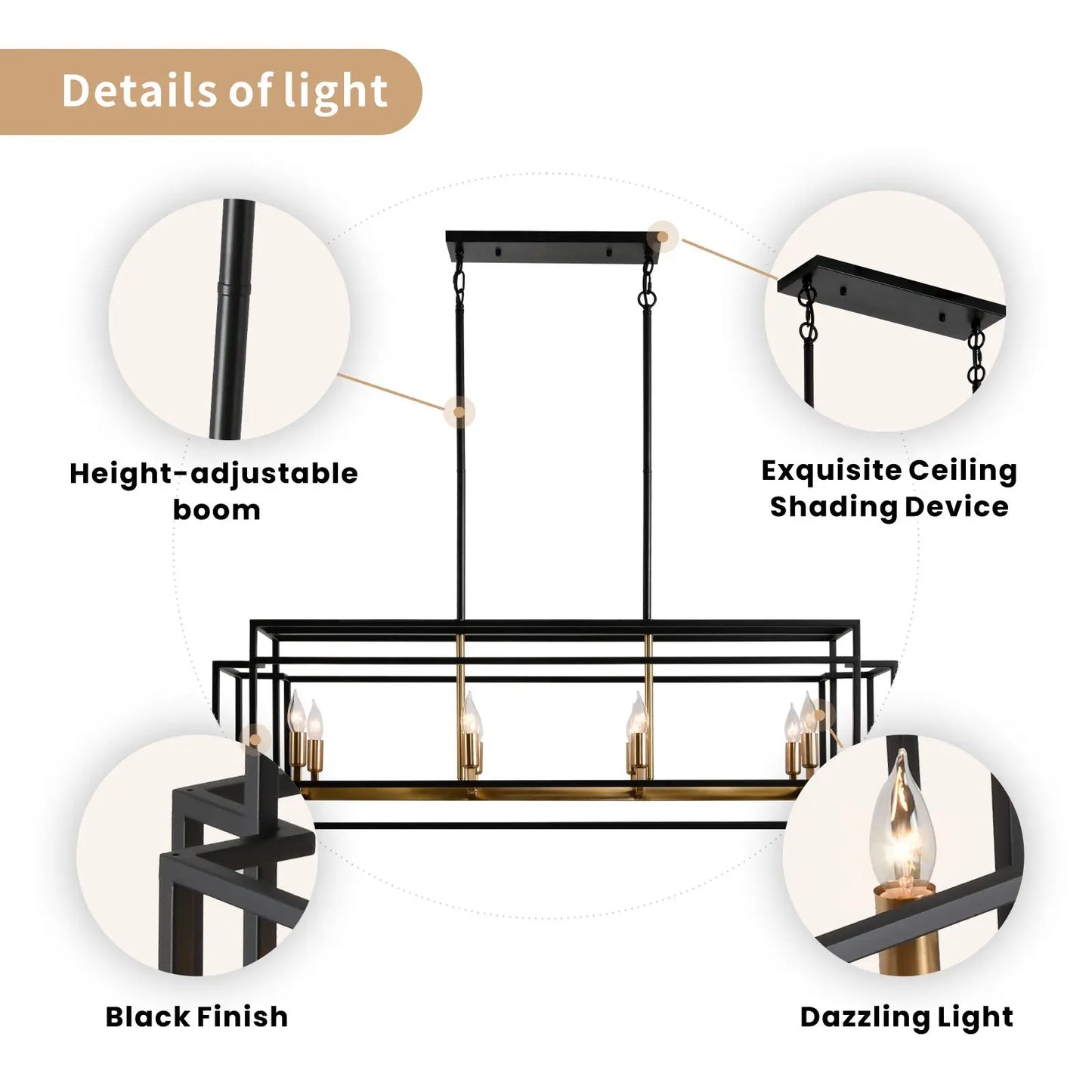 LovingC Retro Industrial Chandelier Dining Room Kitchen Island