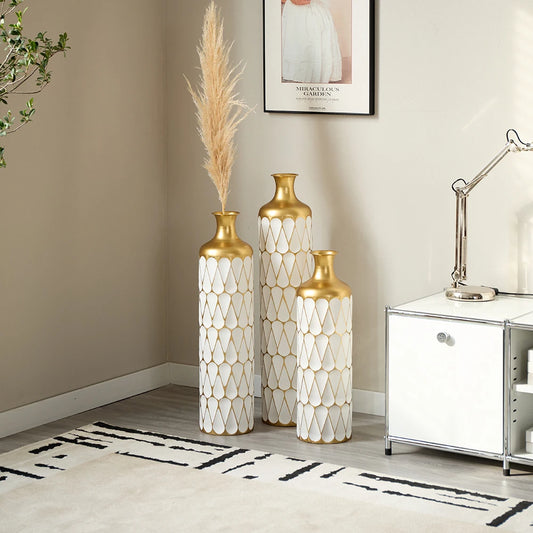 TWISTER.CK Floor Vase 3-Piece Set Modern Metal Decoration