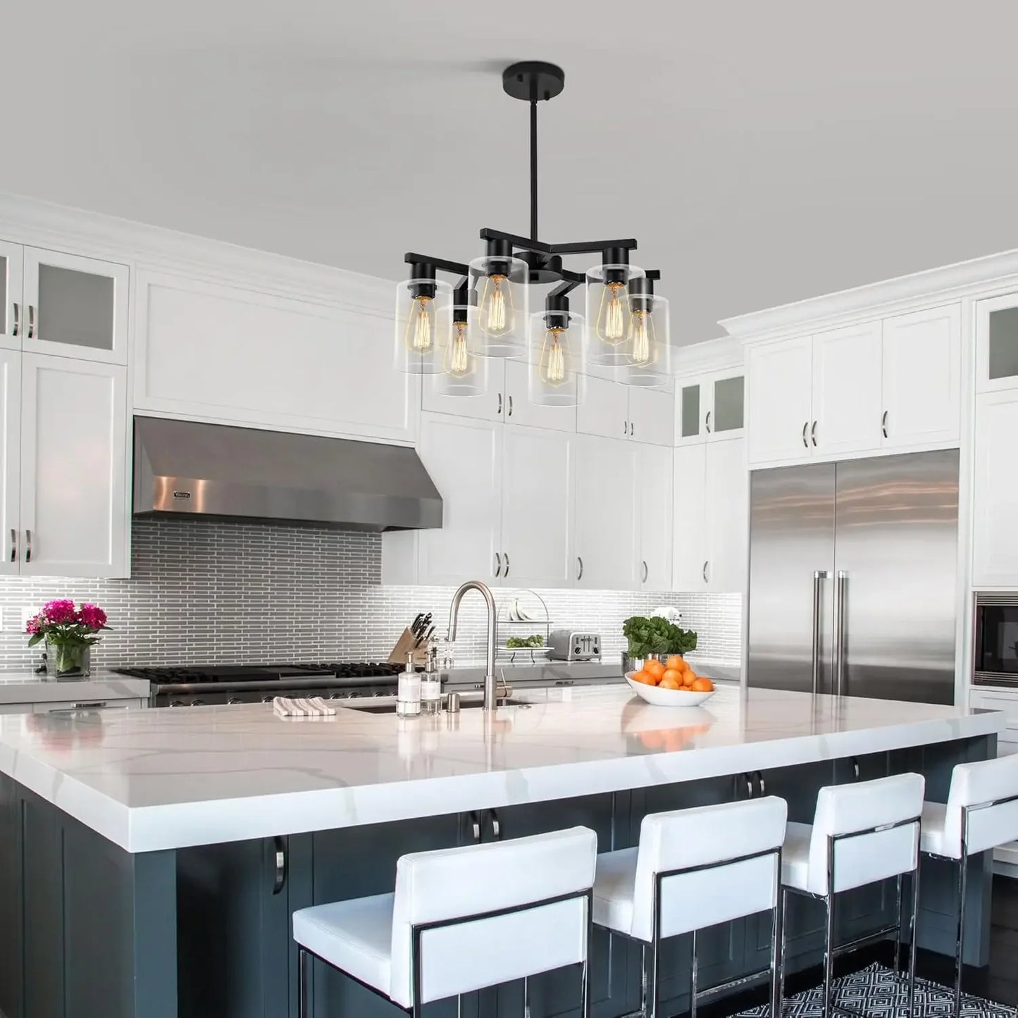 6-Light Modern Farmhouse Chandelier For Dining Room
