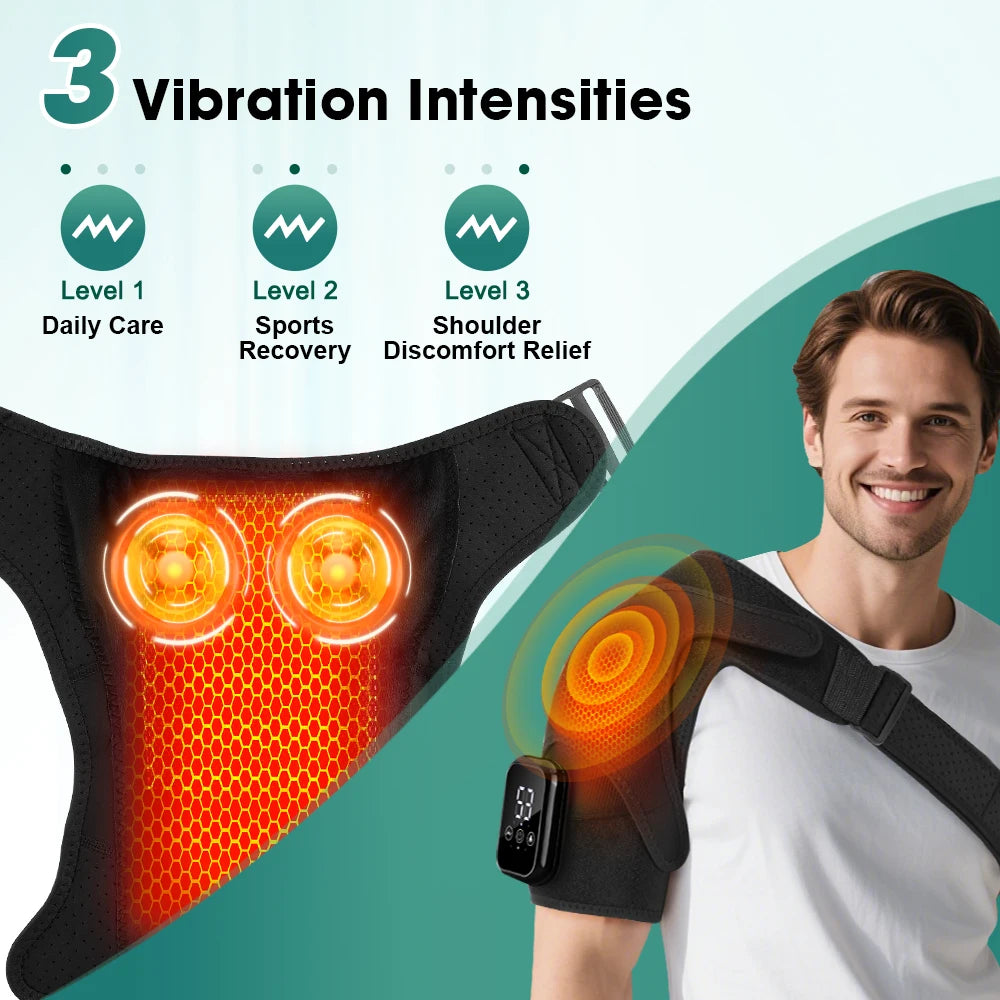 PASTSKY Rechargeable Heated Shoulder Massager With 3 Heat Levels