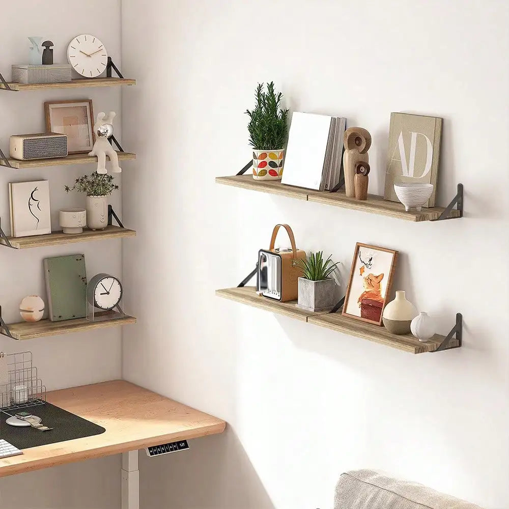 Floating Rustic Wood Shelves for Bedroom Living Room Kitchen Bath