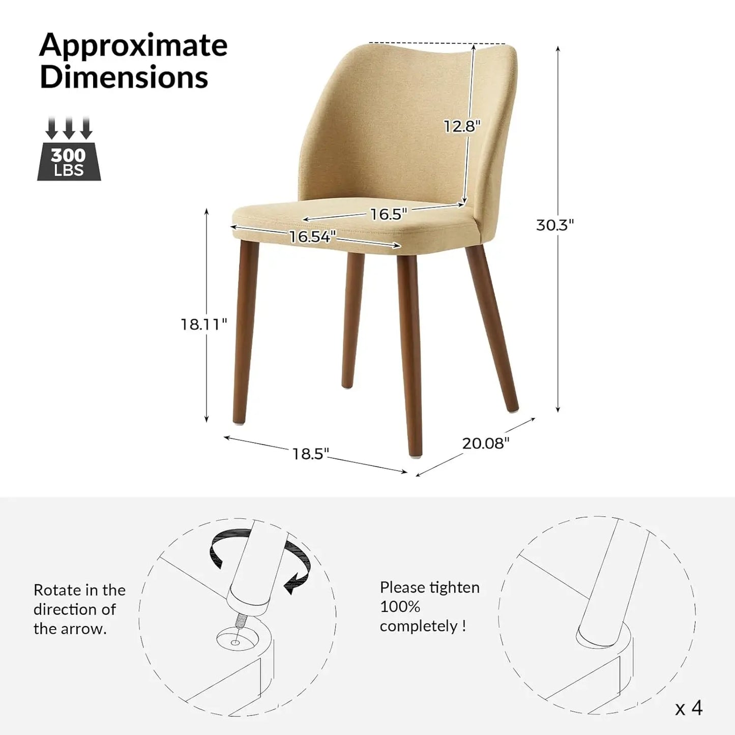 Upholstered Dining Chairs For Kitchen And Dining Room With Curved Back