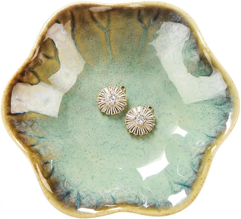Lotus Leaf Shaped Ceramic Trinket Tray Jewelry Storage