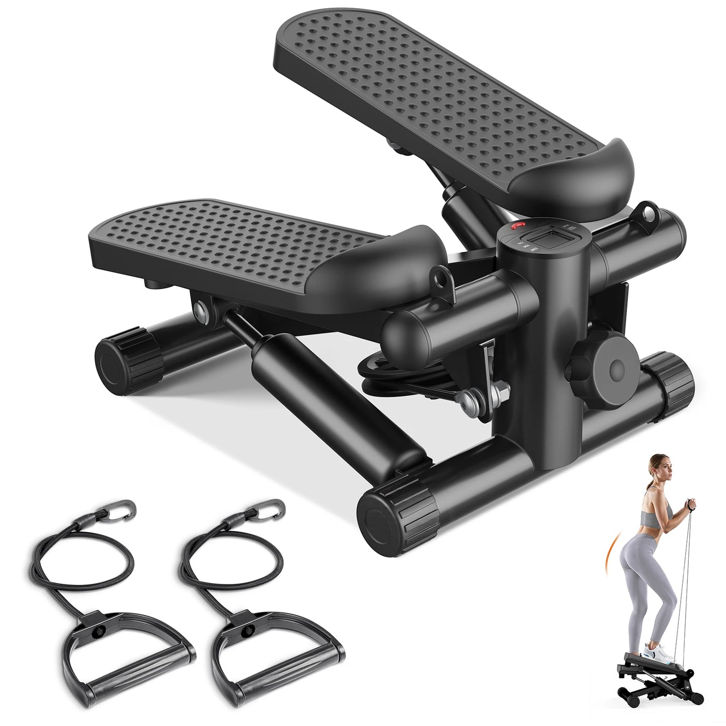 Mini Stepper With Resistance Bands 300 Lbs Hydraulic Cardio Machine