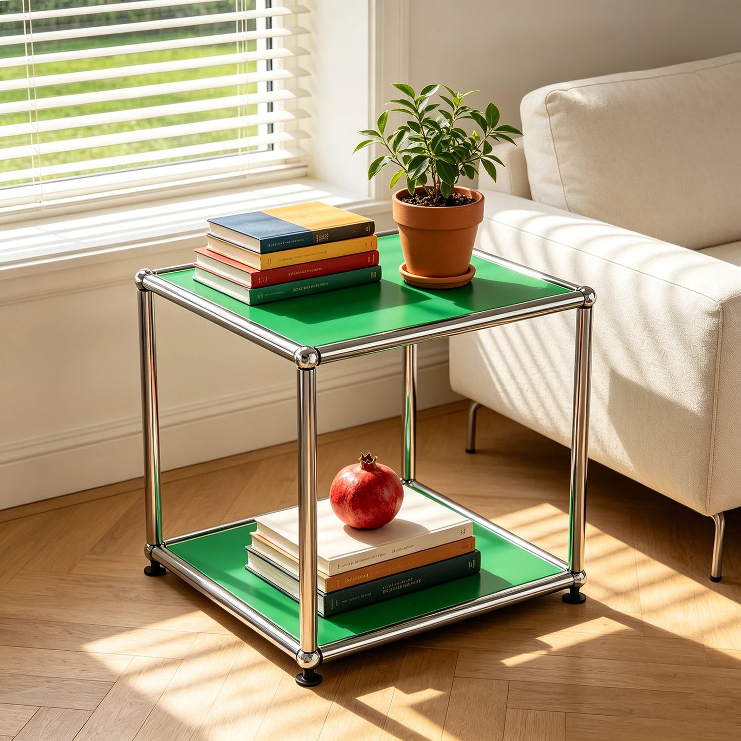 Furgle Modern Minimalist Side End Table With Cube Shelf