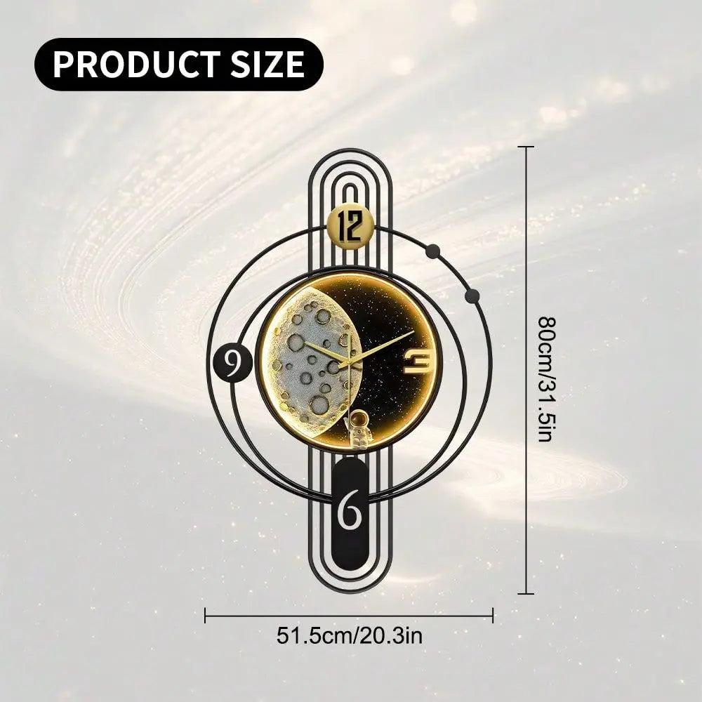 Illuminated Wall Clock With Iron Frame Quiet Sweep Movement