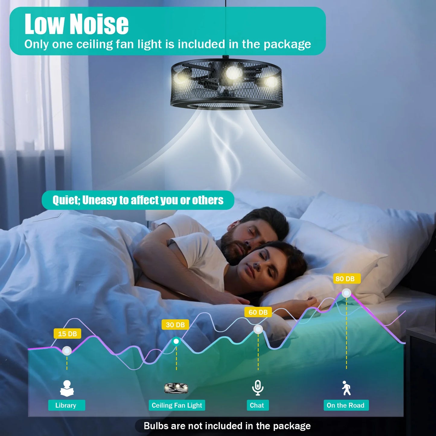 OUKANING Ceiling Fan Light With Remote For Hallways 3 Speeds