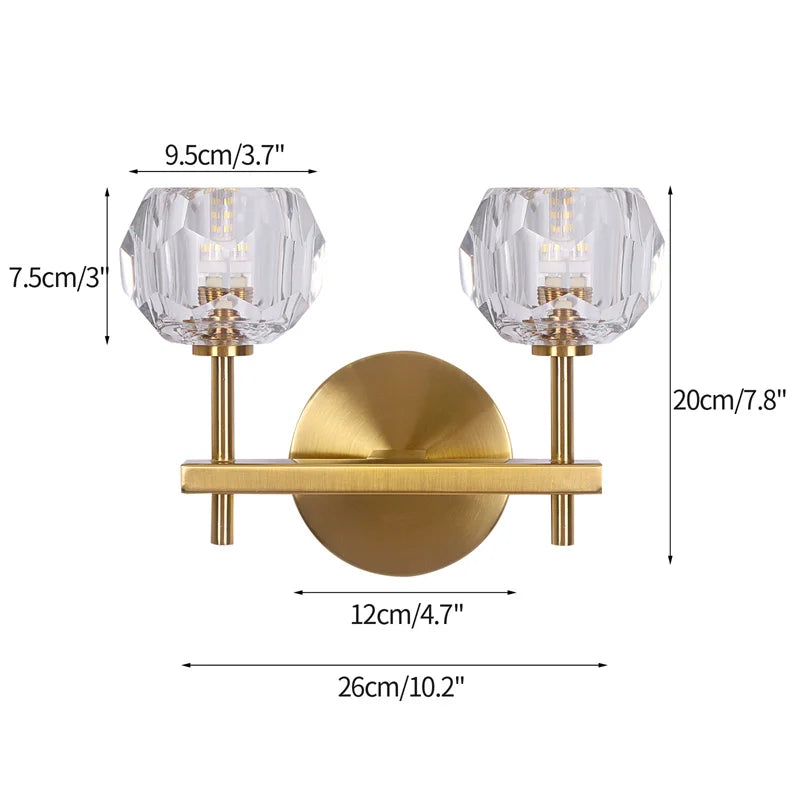 GreeLustr Modern Crystal G9 Wall Sconce Lamp For Bedroom