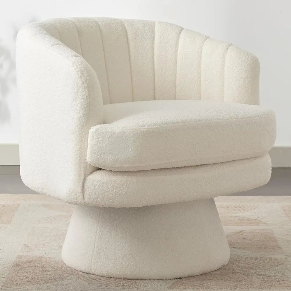 Curved Swivel Barrel Chair