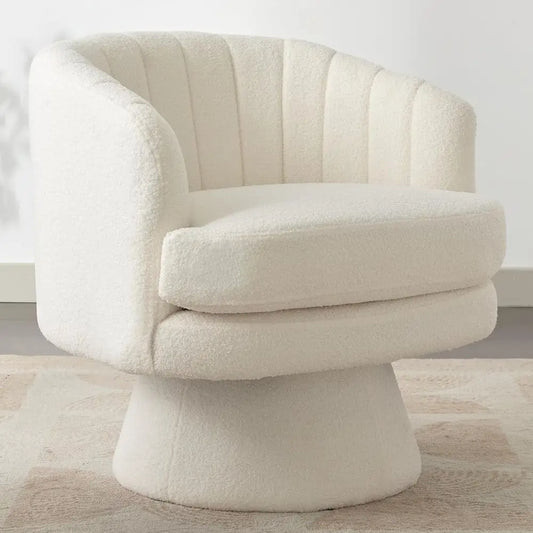 Curved Swivel Barrel Chair