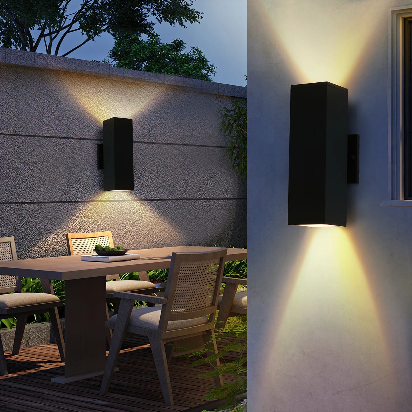 ARLGSITE 2-Pack Outdoor Aluminum Wall Light IP65 Up Down Sconce