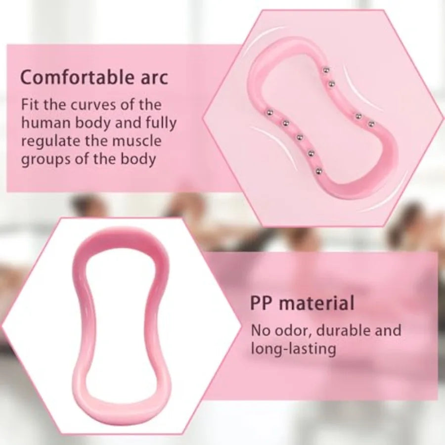 Set of 2 Pilates Yoga Rings for Stretching and Resistance Training