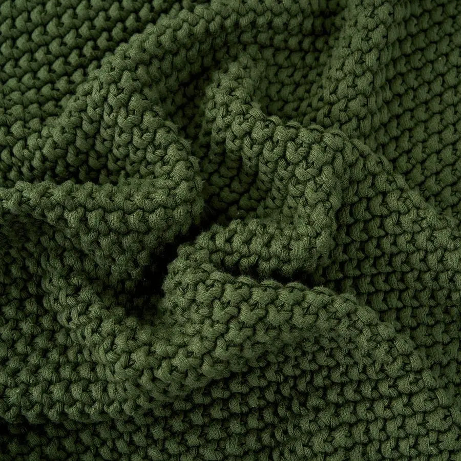 Chunky Cable Knit Throw Blanket Organic Cotton For Sofa Bed
