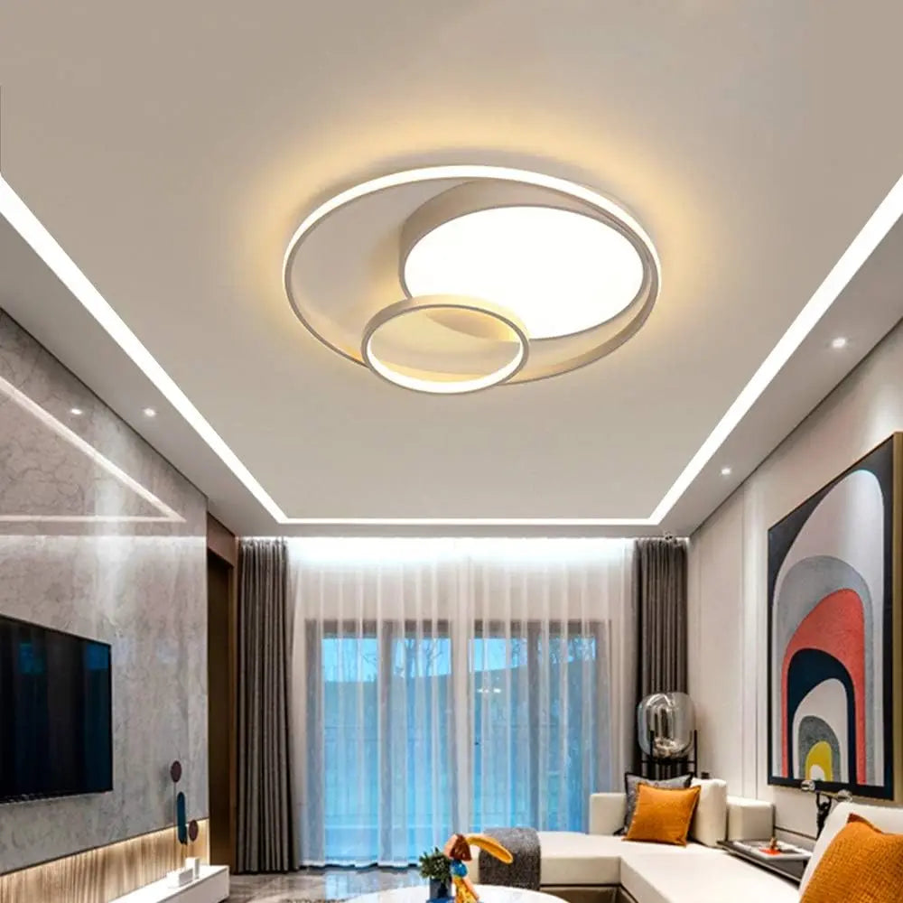 3 Ring LED Flush Mount Ceiling Light 55W Round Modern Chandelier