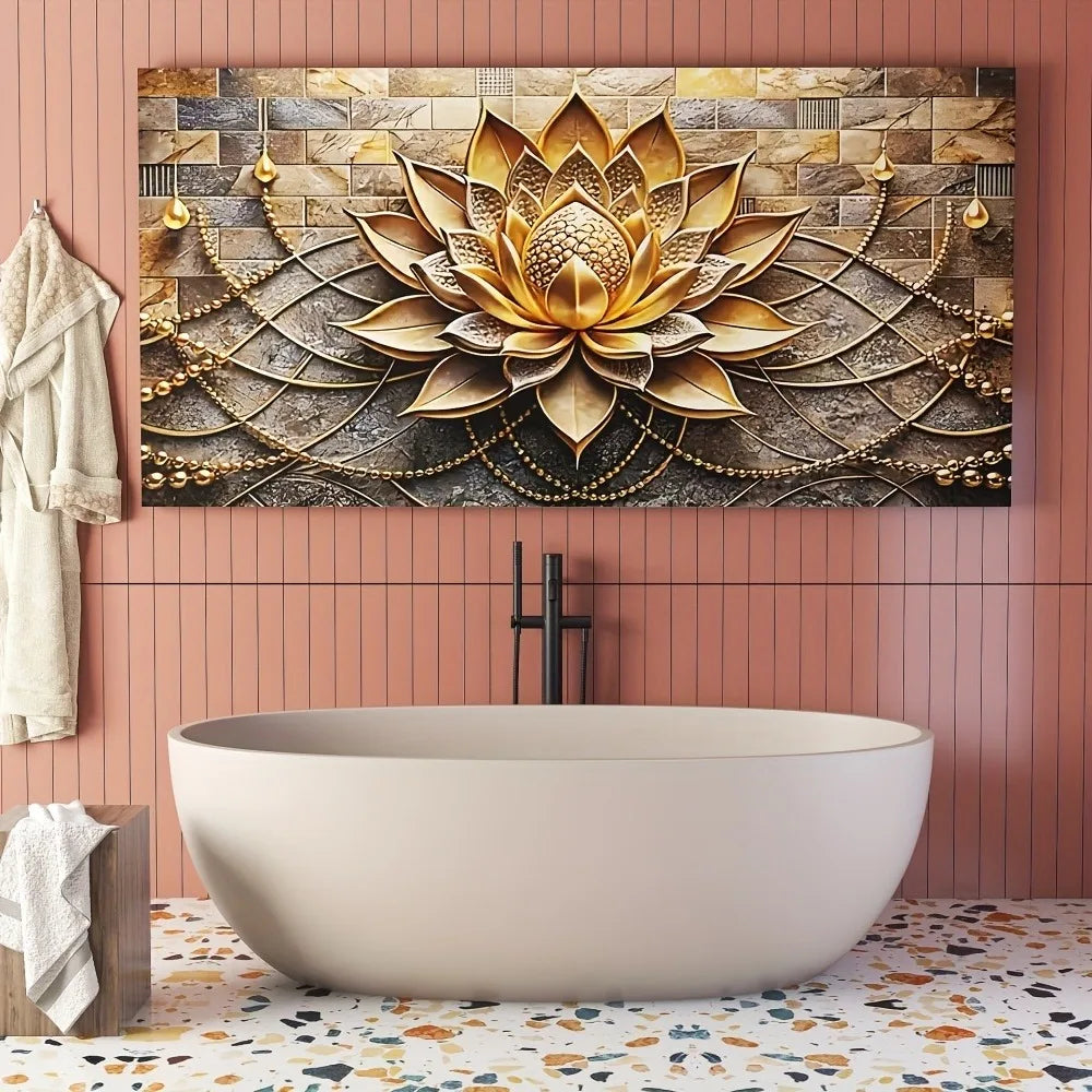 Modern Abstract Floral Canvas Art For Elegant Pine Wood Decor