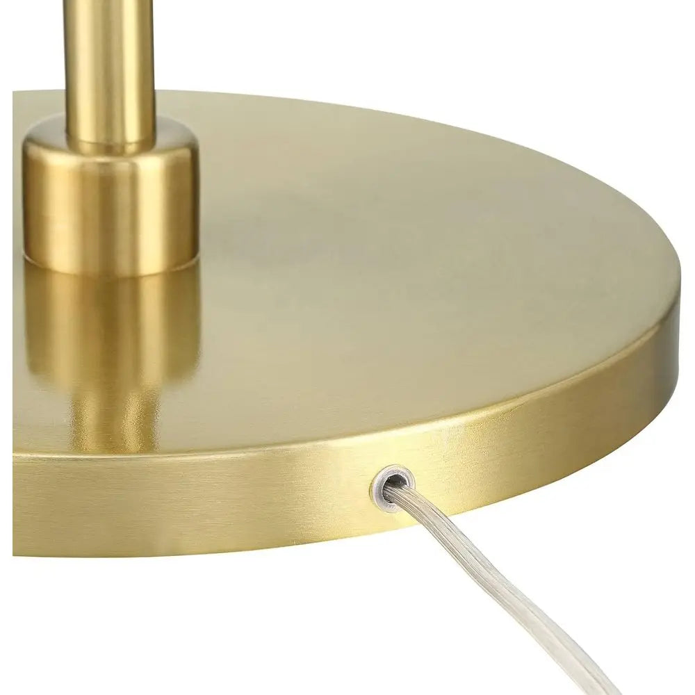 Art Deco Floor Lamp With Metal Frame And Linen Shade