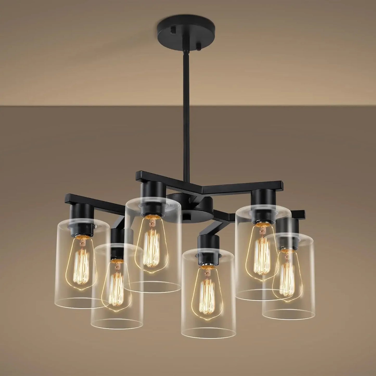 6-Light Modern Farmhouse Chandelier For Dining Room