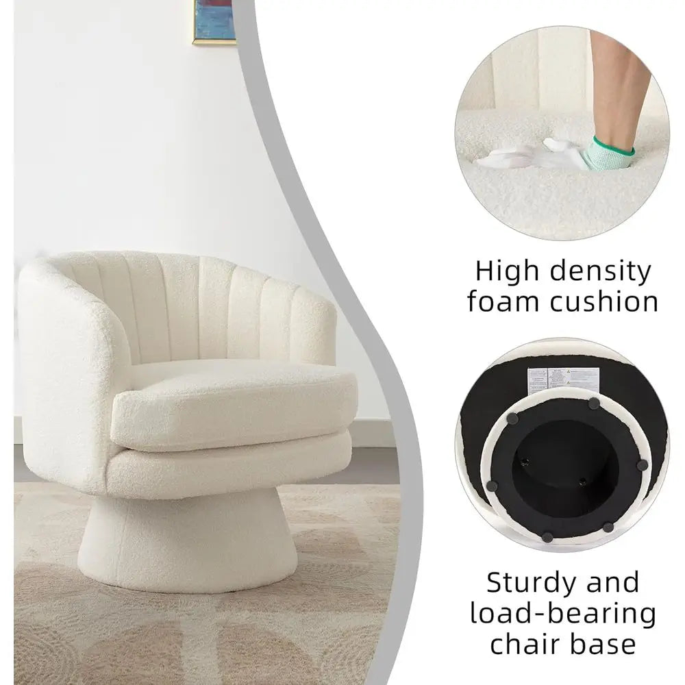 Curved Swivel Barrel Chair